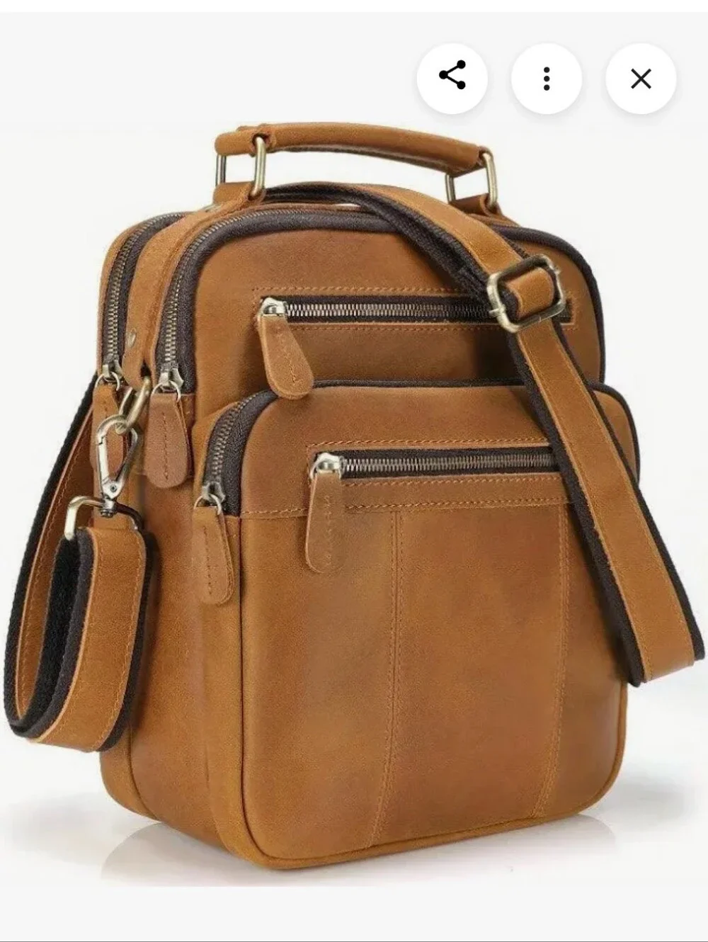 Jack & Chris Men's Compact Leather Crossbody Messanger Bag.